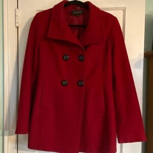Jones New York Classic Red Wool
Blend Button Closure Fully Lined Peacoat, Size 8